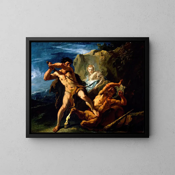 di Ercole che uccide il centauro Nessus - Sebastiano Ricci — quadro incorniciato alla parete