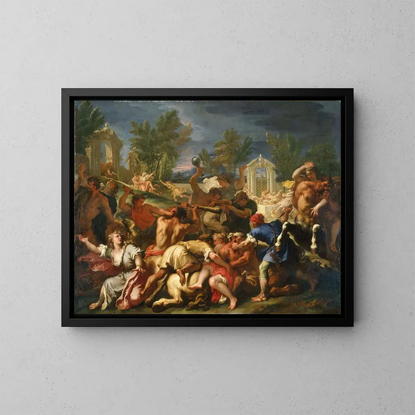 La battaglia dei Lapiti e dei Centauri - Sebastiano Ricci — quadro incorniciato alla parete