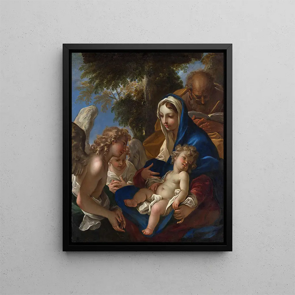 La Sainte Famille avec les anges - Sebastiano Ricci — quadro incorniciato alla parete