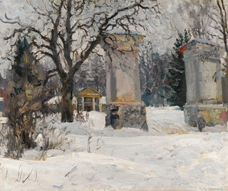Entrée di un dominio in inverno - Sergei Arsenevich Vinogradov — vista dell’opera