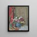 Nature morte con rose, anemoni e crisantemi in un vaso cinese - Sergei Chekhonin — quadro incorniciato alla parete