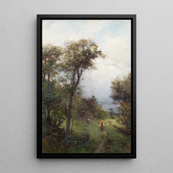 Una ragazza della Dalarna sulla strada - Severin Nilsson — quadro incorniciato alla parete