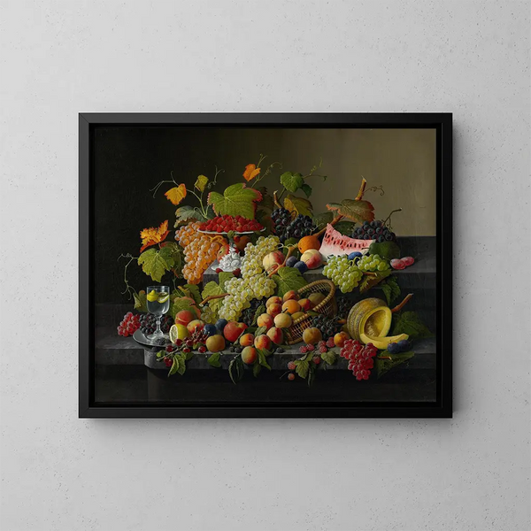 Frutti abbondanti - Severin Roesen — quadro incorniciato alla parete