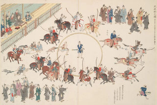 Shigeo Inobe - An illustration of hunting dogs game.webp