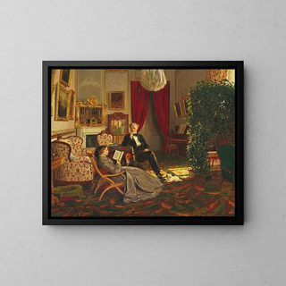 Interno di Glorup - Siegwald Dahl — quadro incorniciato alla parete