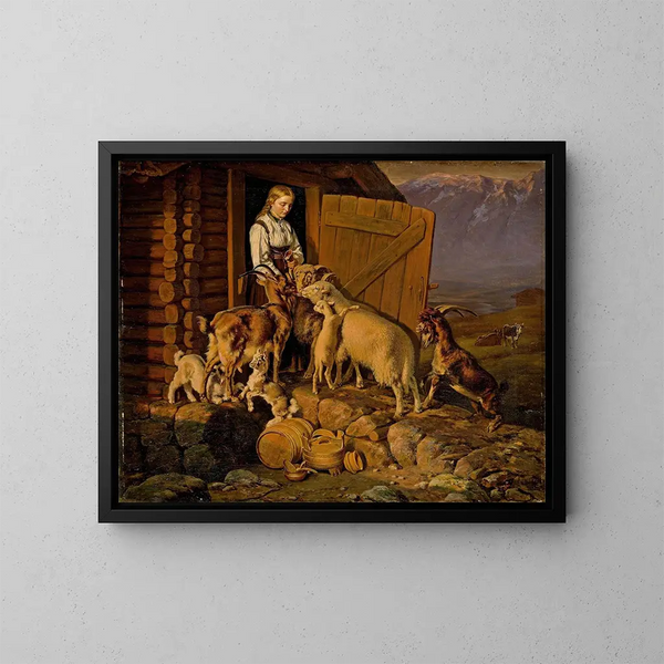 Gli animali ricevono sale - Siegwald Dahl — quadro incorniciato alla parete