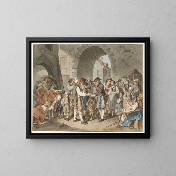 Fiera del bestiame - Sigmund Freudenberger — quadro incorniciato alla parete