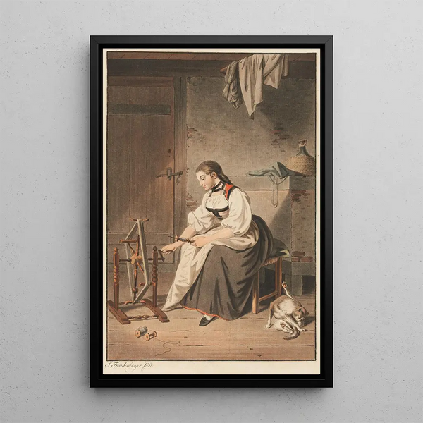 La Dévideuse - Sigmund Freudenberger — quadro incorniciato alla parete