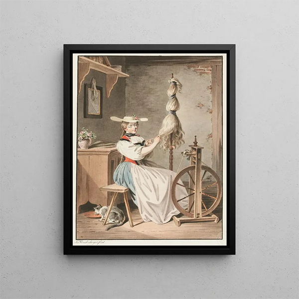 La Fileuse - Sigmund Freudenberger — quadro incorniciato alla parete