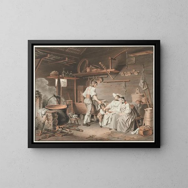 La Visite al chalet - Sigmund Freudenberger — quadro incorniciato alla parete