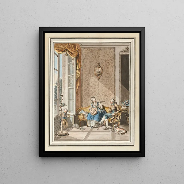 La lezione di chitarra - Sigmund Freudenberger — quadro incorniciato alla parete
