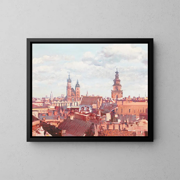 Tetti di Cracovia - Silvio Brunetto — quadro incorniciato alla parete