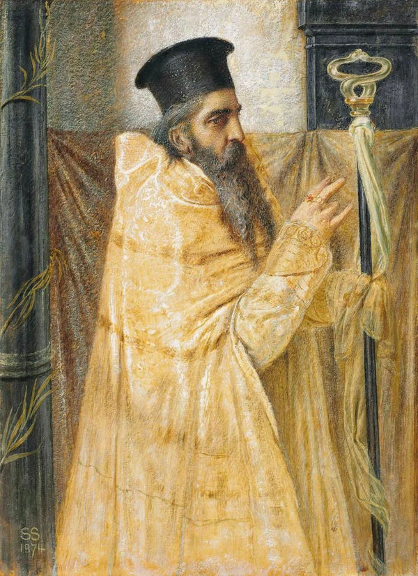 Un évêque de l'Église orientale - Simeon Solomon — quadro incorniciato alla parete