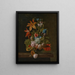 Tulipani, rose, iris e vari fiori in un vaso di vetro su un davanzale di pietra - Simon Verelst — quadro incorniciato alla parete