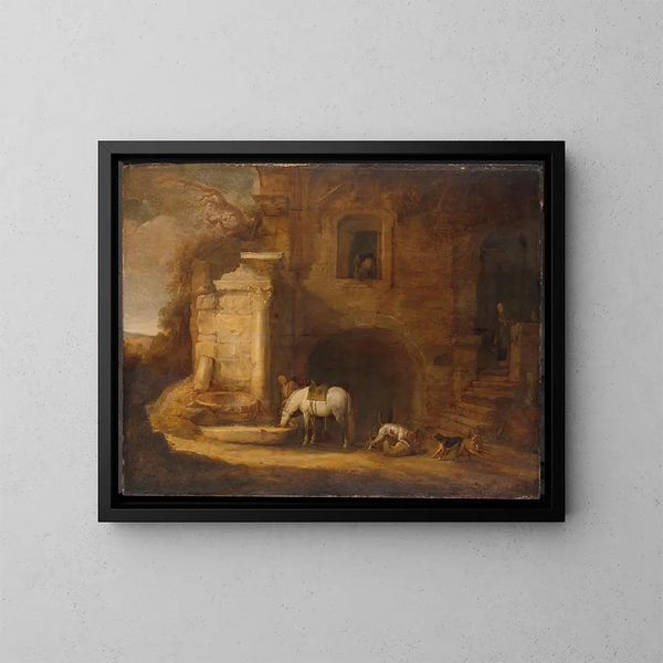 Il ritorno del falconiere - Simon de Vlieger — quadro incorniciato alla parete