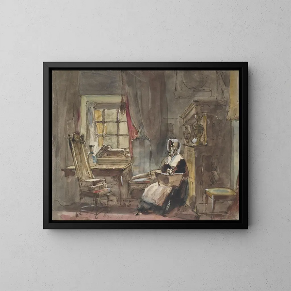 Una vecchia camera d'epoca - Sir David Wilkie — quadro incorniciato alla parete