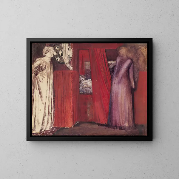 La bella Rosamund e la regina Éléonore - Sir Edward Coley Burne-Jones — quadro incorniciato alla parete