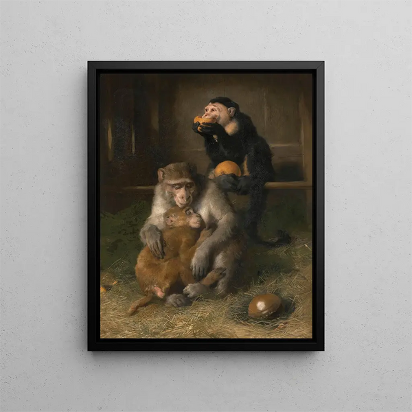 I medici visitano parenti poveri allo zoo - Sir Edwin Henry Landseer — quadro incorniciato alla parete