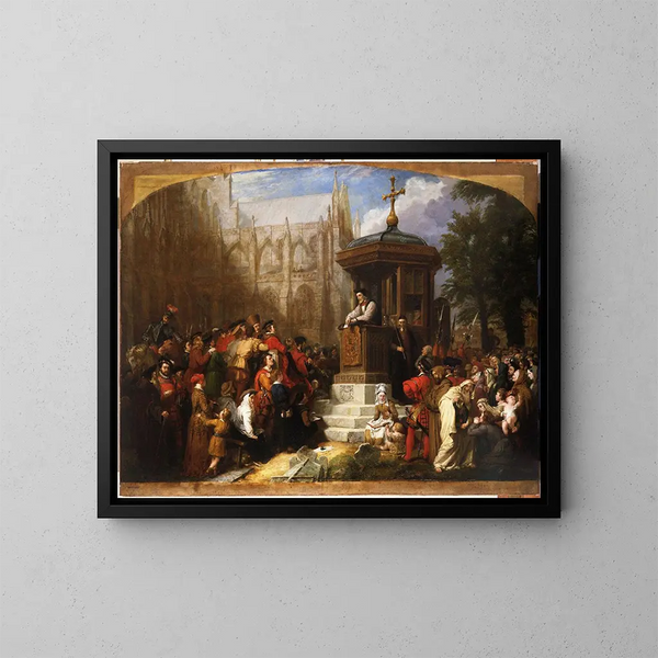 Latimer che predica a Paul’s Cross - Sir George Hayter — quadro incorniciato alla parete