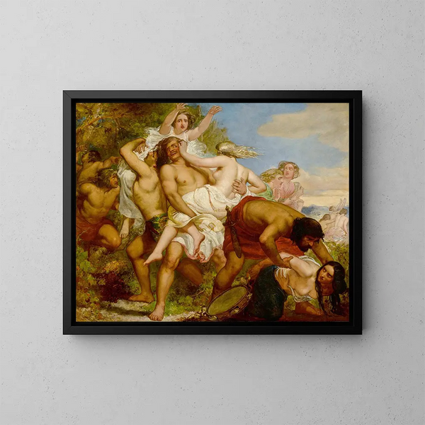La tribù di Benjamin che rimuove le ragazze di Shiloh tra i vigneti - Sir John Everett Millais — quadro incorniciato alla parete