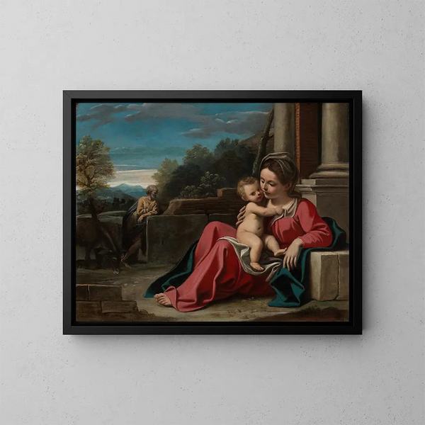 Sogno sulla fuga in Egitto - Sisto Badalocchio — quadro incorniciato alla parete