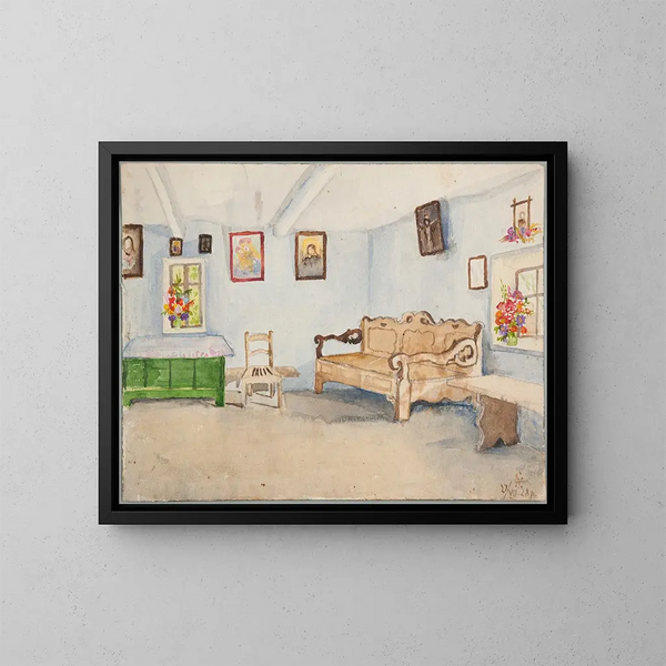 Interno della camera - Sofija Paraszczuk — quadro incorniciato alla parete