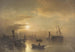 Notte di luna piena sul porto - Sophus Jacobsen — vista dell’opera