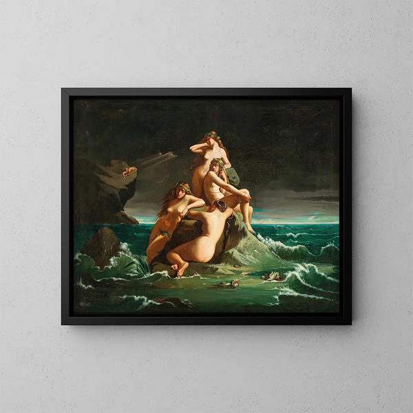 Le Oceànides piangono il destino di Prometeo - Scuola spagnola — quadro incorniciato alla parete