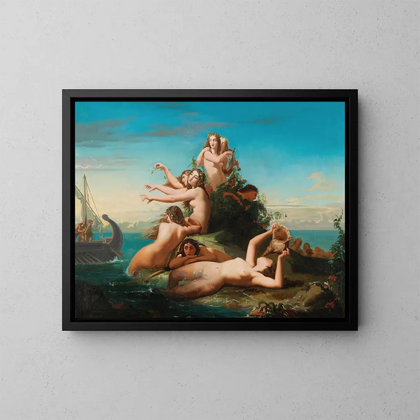 L'appello delle sirene per Ulisse - Scuola spagnola — quadro incorniciato alla parete