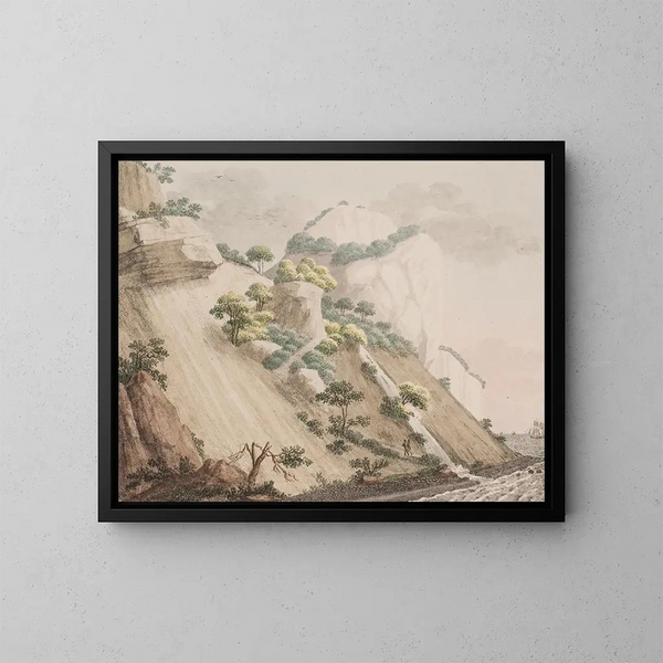Vista di una parte delle scogliere di gesso a Møn chiamate il Trono della Regina - Søren L. Lange — quadro incorniciato alla parete