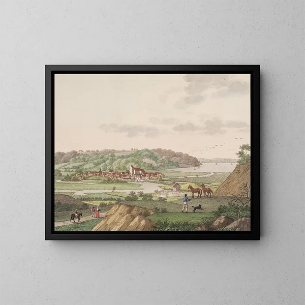 Vejle visto da sud-ovest - Søren L. Lange — quadro incorniciato alla parete