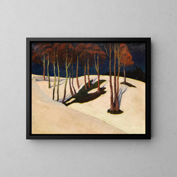 Paesaggio con alberi rossi - Stanisław Ignacy Witkiewicz — quadro incorniciato alla parete