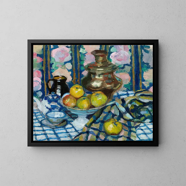 Natura morta con samovar - Stanisław Kamocki — quadro incorniciato alla parete