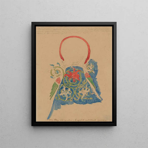 Disegno di un ornamento con un motivo di draghi e di viti - Stanisław Wyspiański — quadro incorniciato alla parete