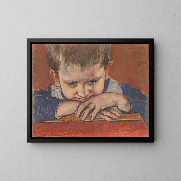 Mietek appoggiato sulle mani - Stanisław Wyspiański — quadro incorniciato alla parete