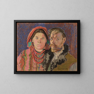 Autoritratto con mia moglie - Stanisław Wyspiański — quadro incorniciato alla parete