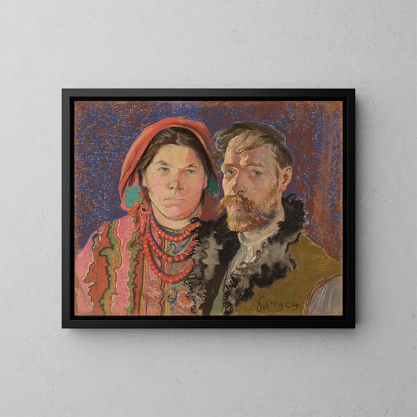 Autoritratto con mia moglie - Stanisław Wyspiański — quadro incorniciato alla parete