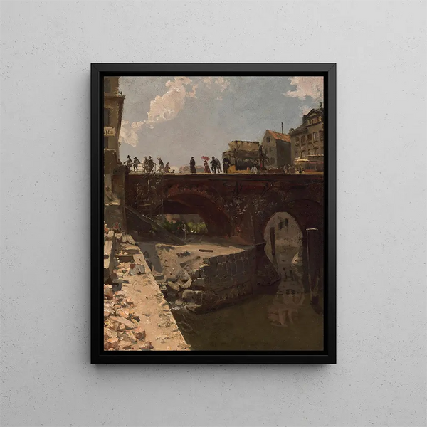 Ponte in una città francese - Stanislas Lépine — quadro incorniciato alla parete