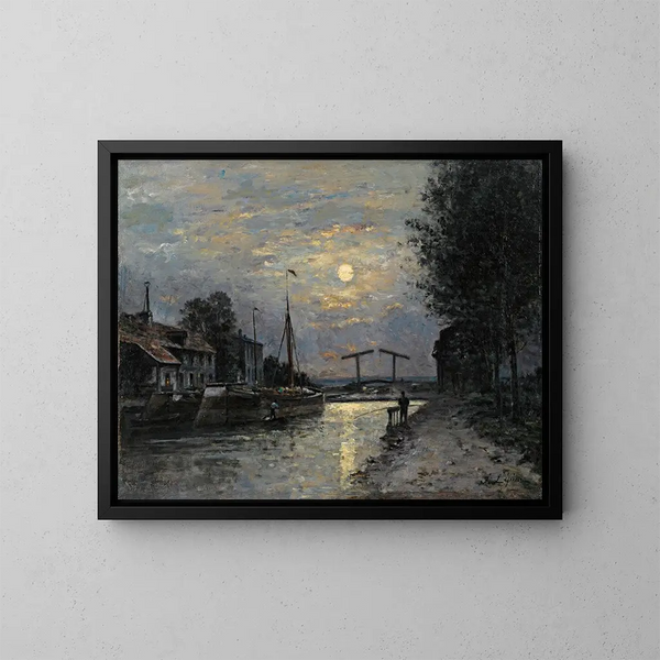 Le Canal Saint-Denis, effet de lune - Stanislas Lépine — quadro incorniciato alla parete