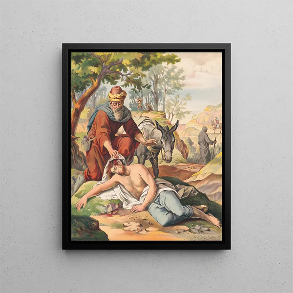 Il buon Samaritano - Stecher Litho & Co.. — quadro incorniciato alla parete