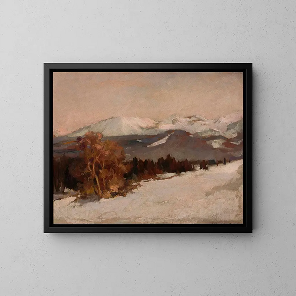 Paesaggio montano in inverno - Stefan Filipkiewicz — quadro incorniciato alla parete
