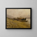 Bateaux di rimorchio sul Danubio vicino a Spitz - Stefan Simony — quadro incorniciato alla parete