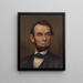 Ritratto in busto di Abraham Lincoln con barba - Strobridge Co Lith — quadro incorniciato alla parete