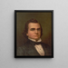 Ritratto frontale in busto di Stephen A. Douglas - Strobridge Co Lith — quadro incorniciato alla parete