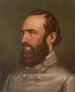 Ritratto di busto di Stonewall Jackson di profilo indossando un'uniforme militare - Strobridge Co Lith — vista dell’opera