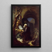 Un eremita in preghiera - Atelier di Gerrit Dou — quadro incorniciato alla parete