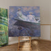 Riproduzione del dipinto su barca - Claude Monet