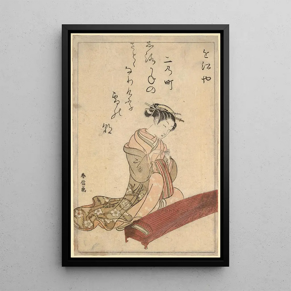 Suzuki Harunobu - Courtesan Playing Koto.webp