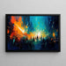 Quadro Astratto – Convergenza Cromatica | Poster Murale Dinamico con Colori Contrasti e Silhouette Evaporanti