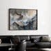 Quadro Astratto – Elevazione Minerale | Poster Murale Montagna Stilizzata con Toni Neutri e Dettagli Dorati
